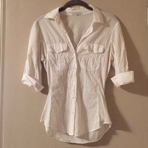 White fitted button down