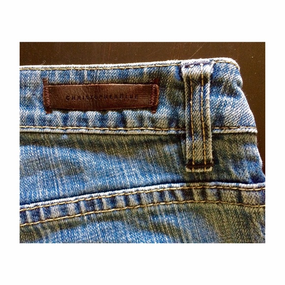 Christopher Blue Straight-Cut Stretch Denim Jeans - Picture 1 of 4