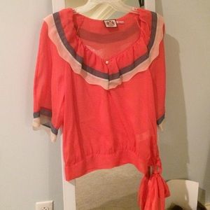 Juicy couture silk crop top with sash