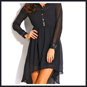 High-low faux leather dress