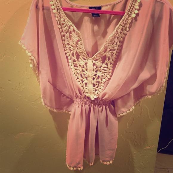 Baby pink chiffon top