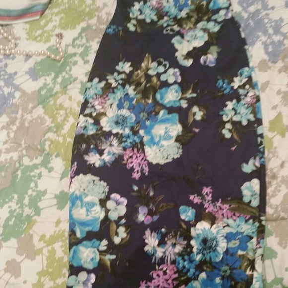 Sexy floral midi skirt