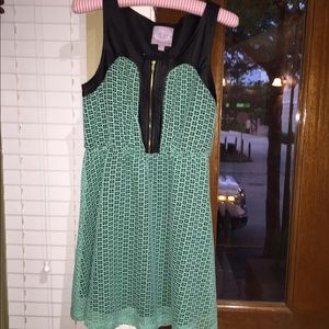 Black and mint green dress