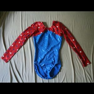 USA rave shimmer gymnastics leotard