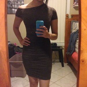 Bebe brown faux suede mini dress