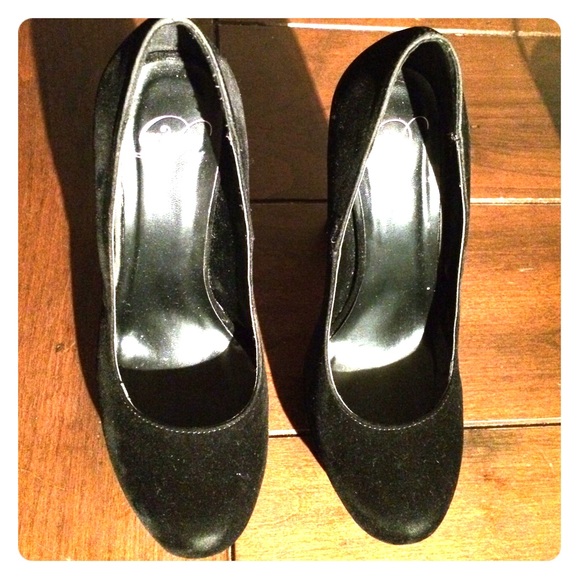 black suede pumps