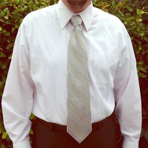 Men's Tie - silver stripe