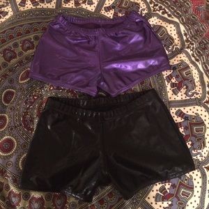 metallic cheerleading shorts