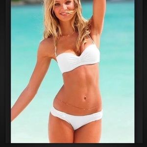 White Victorias Secret Sz 32c The Flirt Bikini Top