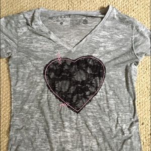 Lace heart shirt.