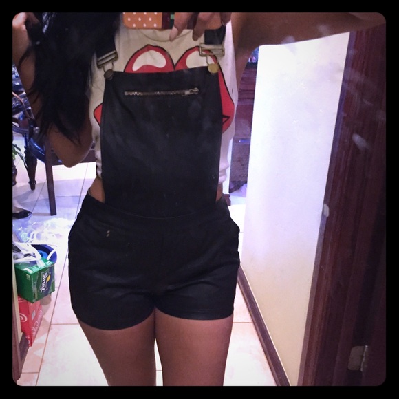 Lush Outerwear - Faux leather overalls