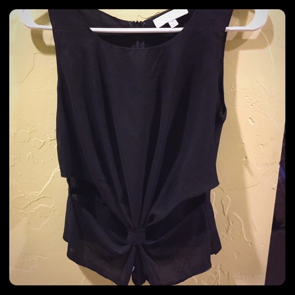 Black open cut out top