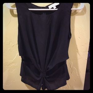 Black open cut out top