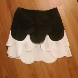 Designer Scalloped black&white Mini Skirt