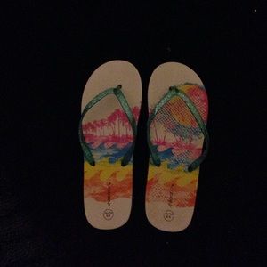 Target colorful beach themed flip flops