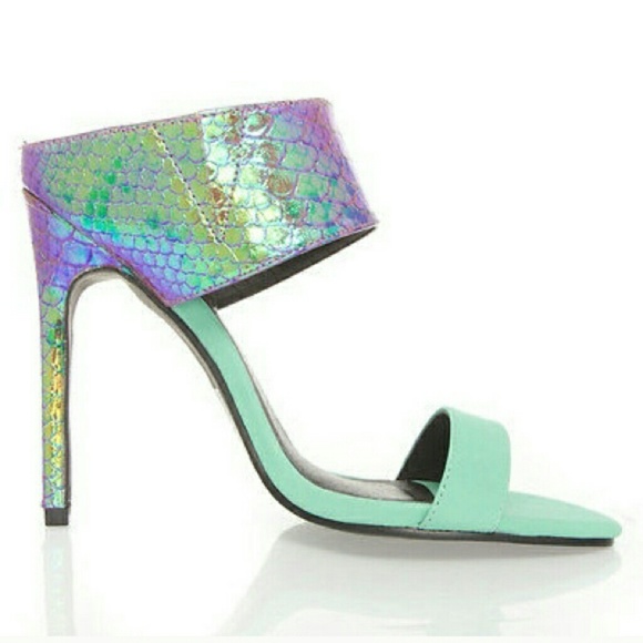 Mint Green Slide High Heel Sandal