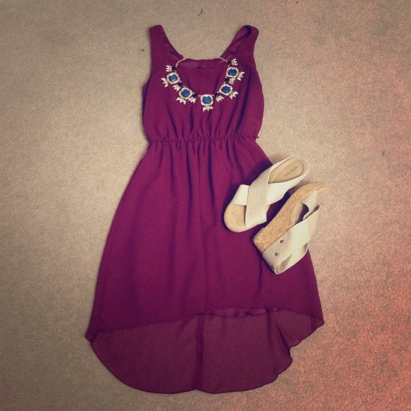 Red high-low dress