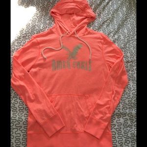 Men's Coral American Eagle Thin Layered Hoodie!