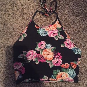 Floral halter top