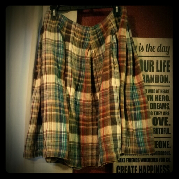 Bloomingdale's Plaid Pleated Skirt Size 10