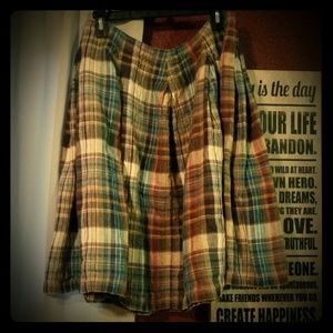 Bloomingdale's Plaid Pleated Skirt Size 10