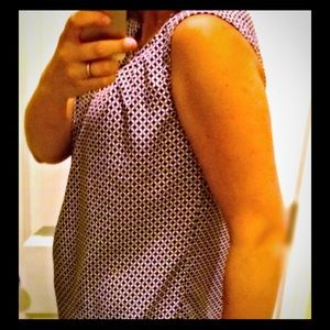 Navy, white and pink blouse