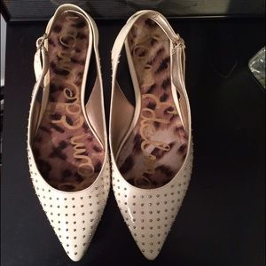 SAM EDELMAN. White w/Silver Studs Sz 8.5