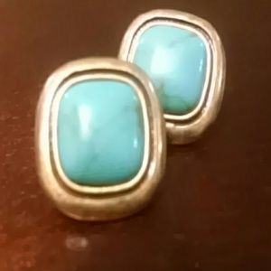 Ralph Lauren Turquoise and goldtone post earrings