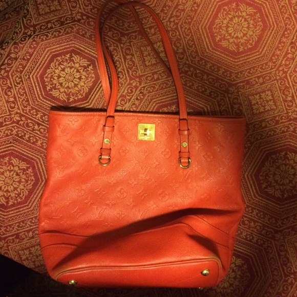 Louis Vuitton coral leather tote