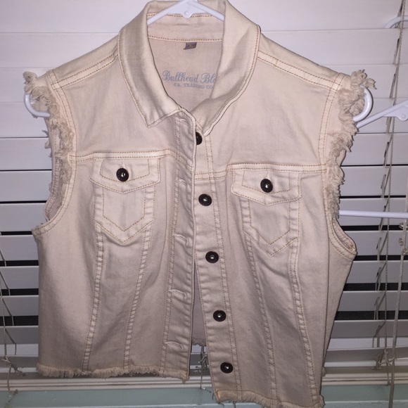 Brand new Pac Sun baby pink crop denim vest