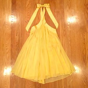 Canary yellow silk dress