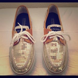 Gold Sequined Sperry Topsiders