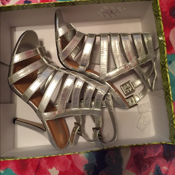 Charlotte Russe silver gladiator sandals