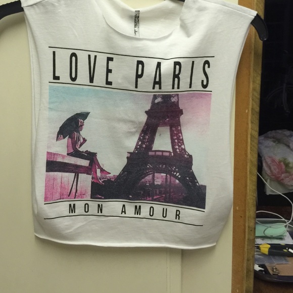 Small sleeveless Top with Paris logo - Picture 3 of 3