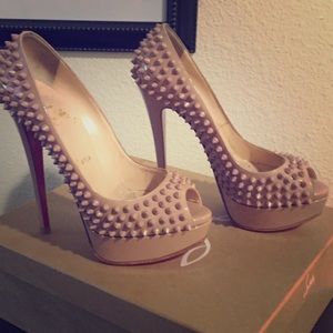 SOLD!! Christian Louboutin Lady Peep Spikes 150MM