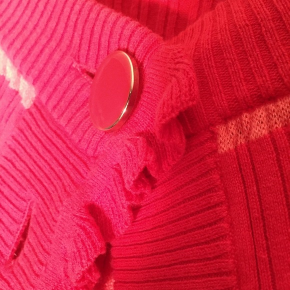 ELLE Pink/Coral Striped Sweater - Picture 2 of 4