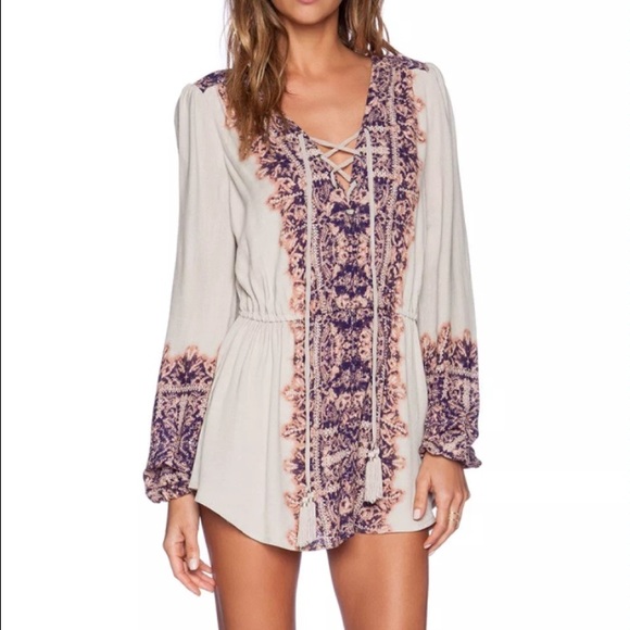 Free People Wildest Moments Lace Up Tunic Top