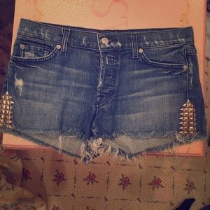 Studded 7 For All Mankind Denim Shorts Studded 7 For All Mankind Denim Shorts