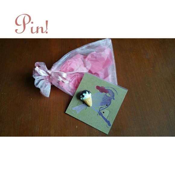 Chocolate Ice Cream Cone Pin