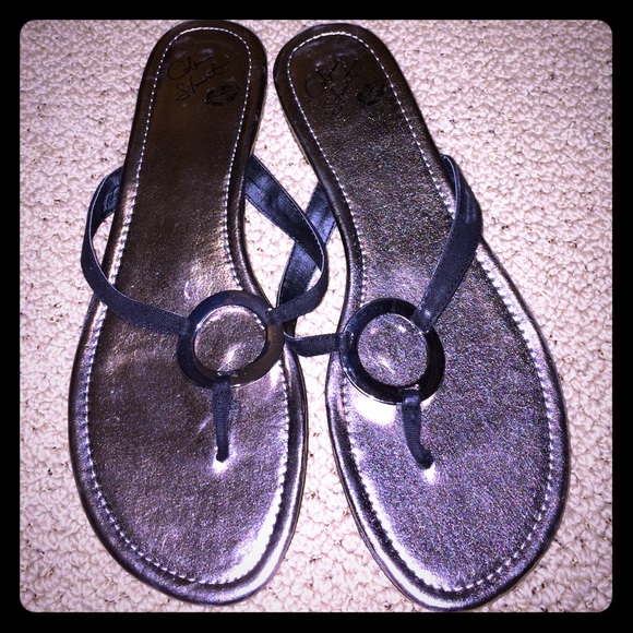 Brand new never worn black and silver sandles