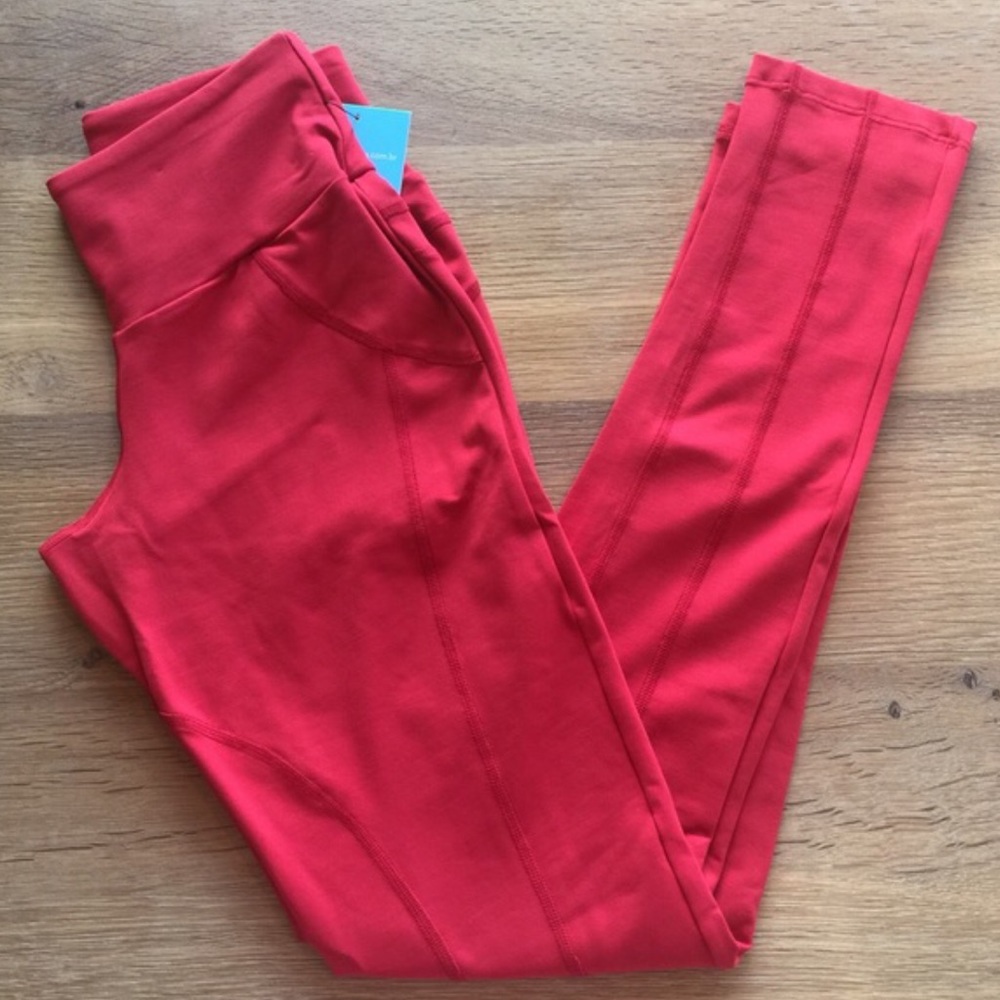 🧲 🐎 Red Equestrian Style Riding Pants - Leggings