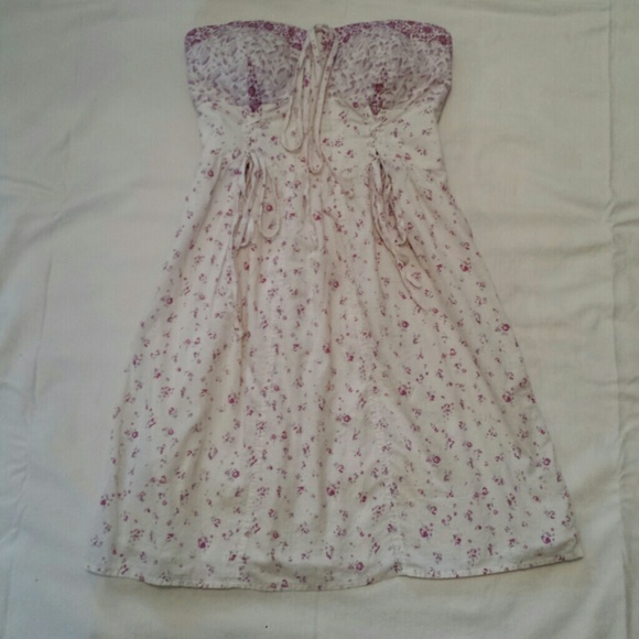 Strapless Floral Dress