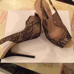 Zara Lace Printed Heels