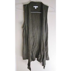 Olive green cardigan vest