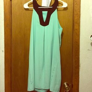 Mint sleeveless shift dress