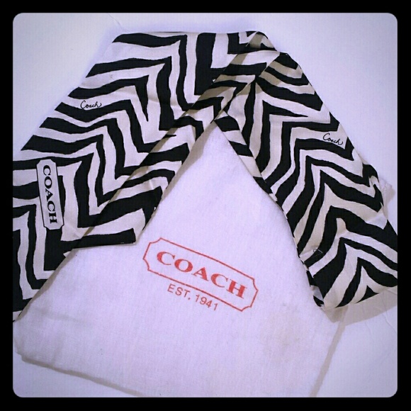 Coach Silk Zebra Print Hair Scarf!! - Picture 1 of 3