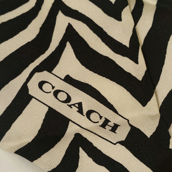 Coach Silk Zebra Print Hair Scarf!! - Picture 2 of 3