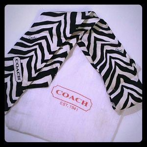 Coach Silk Zebra Print Hair Scarf!!