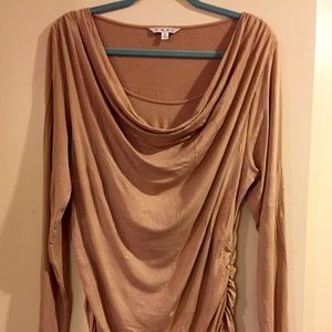 CABi camel Tunic style drapey Top XL
