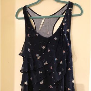 Vera Wang XL navy blue floral Tank Top